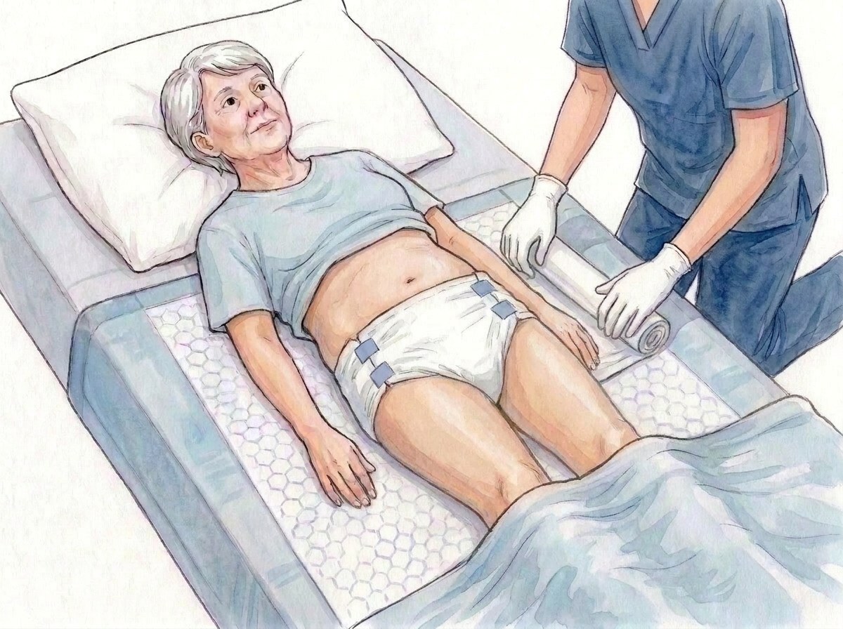 8. Odvijte del, ki je bil pod osebo, in prilagodite obe strani